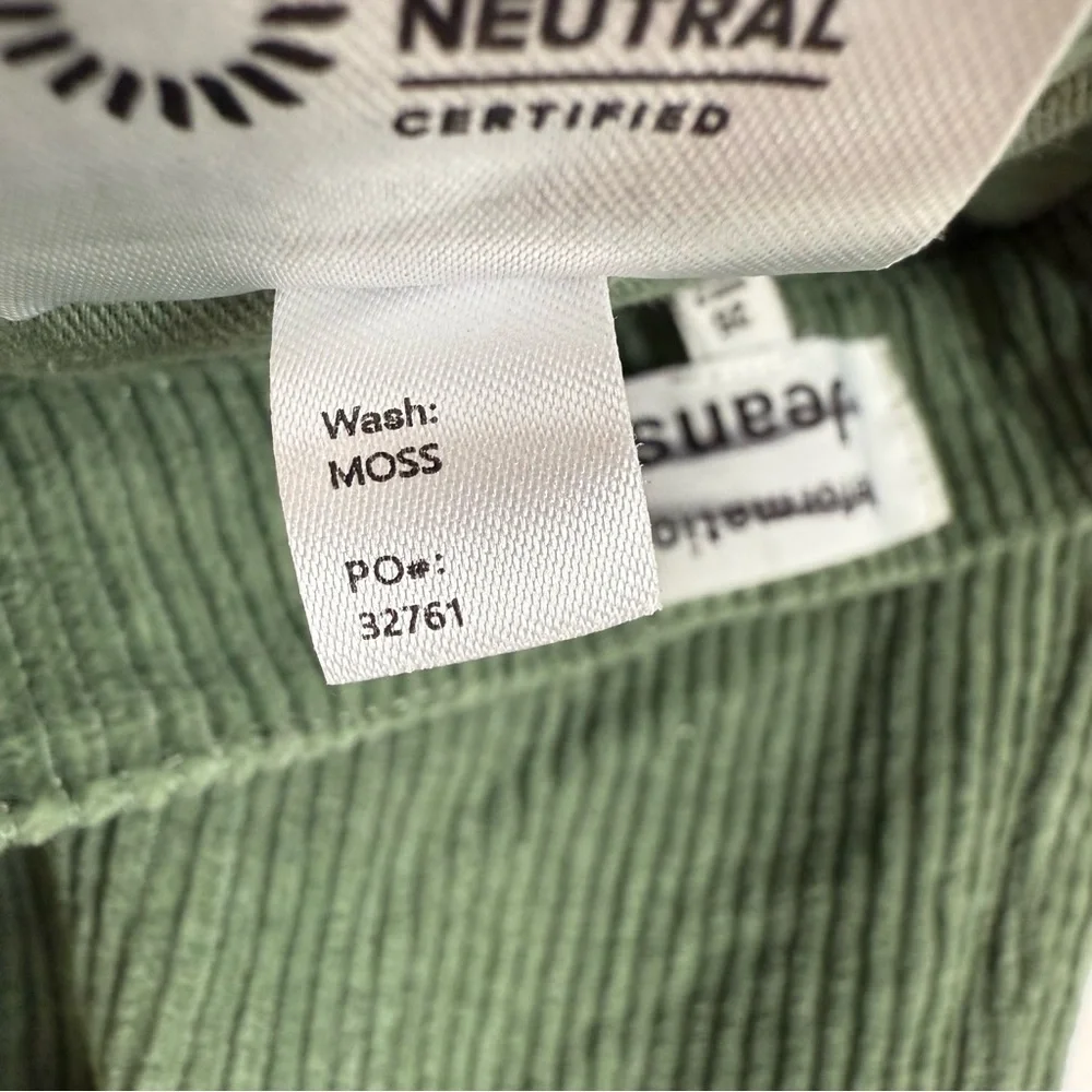 Reformation Cynthia Pants Womens 25 Green Corduroy High Rise Straight Moss Jeans - Picture 8 of 12